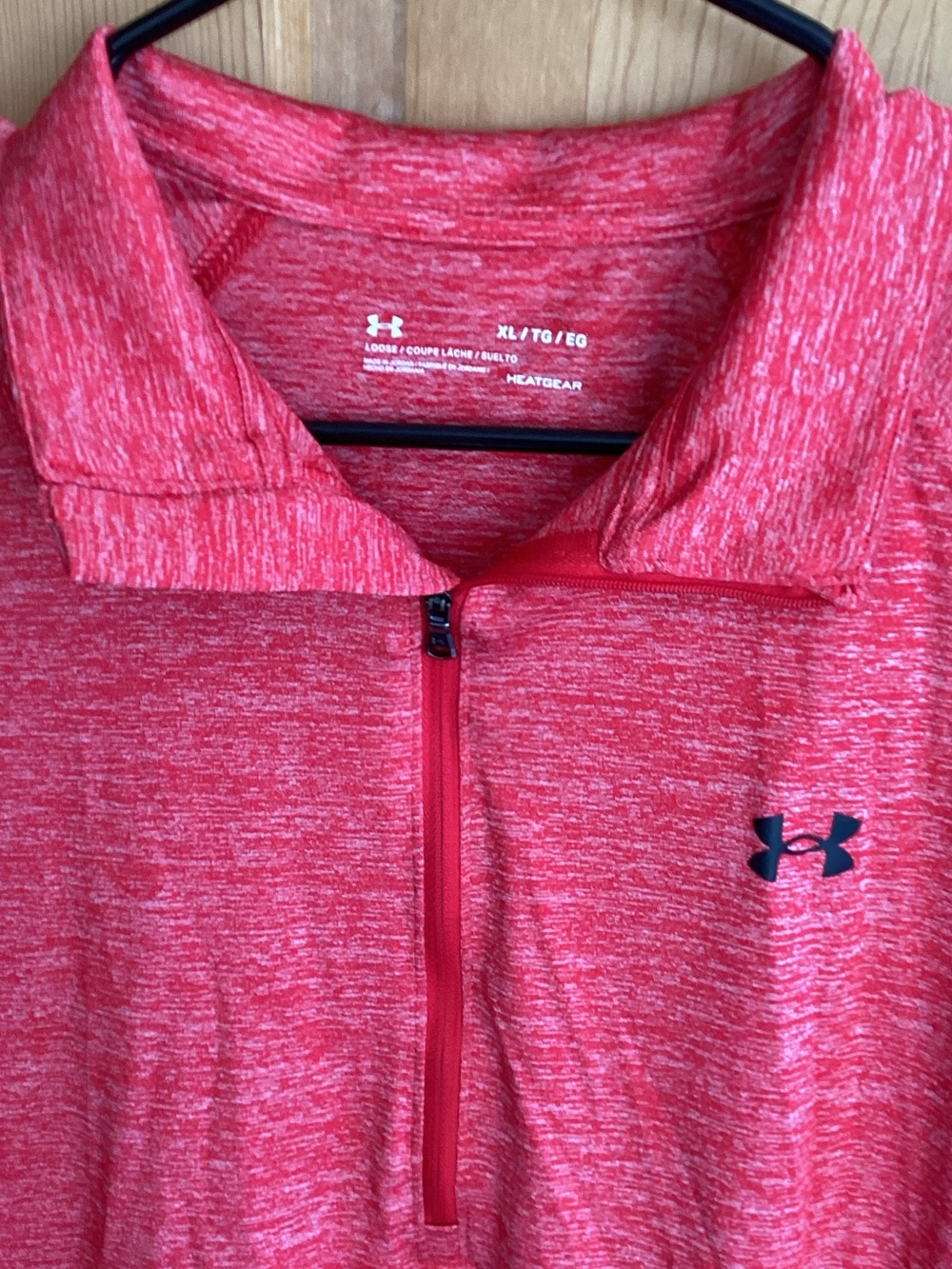 Under Armour Pink-Red Heathered Quarter-Zip Pullover